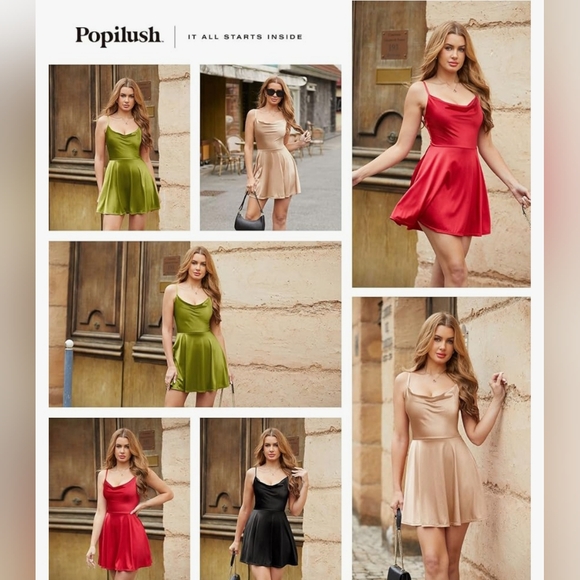 POPILUSH women's dress, flared mini dress with corset, ideal for parties, dates - Picture 10 of 16